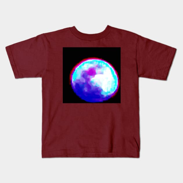 Pixel Moon Kids T-Shirt by ZenEva Designs 